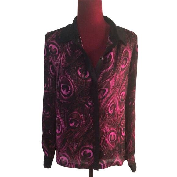 Micheal Kors Button down Fuchsia shirt/Blouse sz 10 - Picture 1 of 3